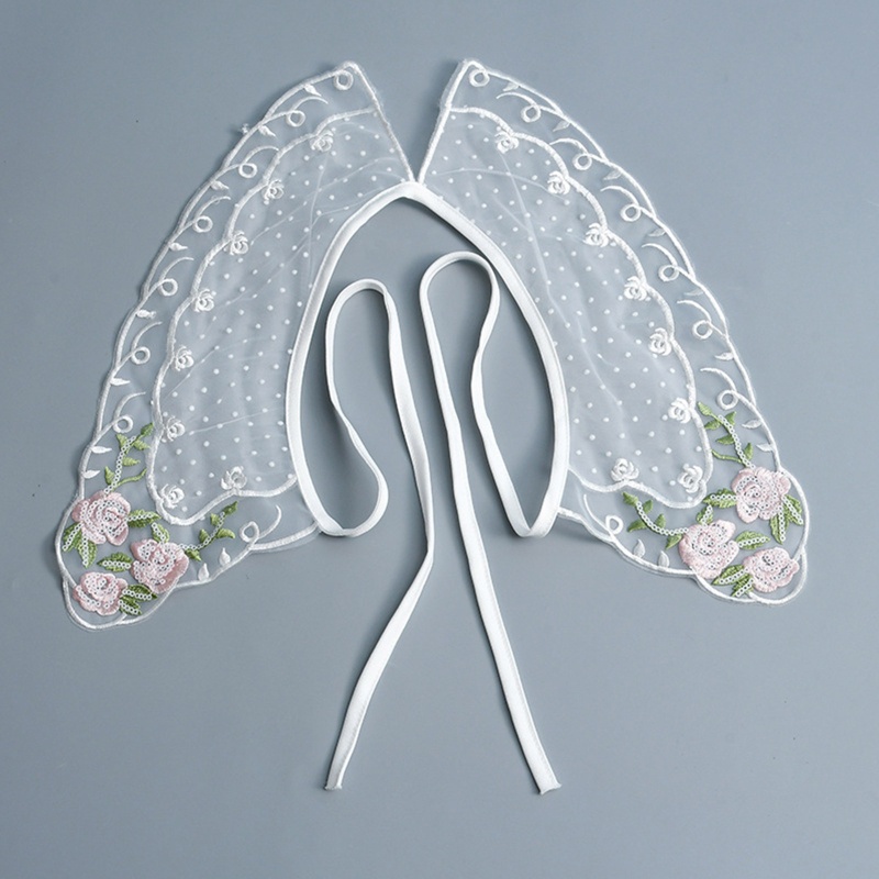 Cổ Áo Giả Thêu Hoa Trang Trí Có Thể Tháo Rời