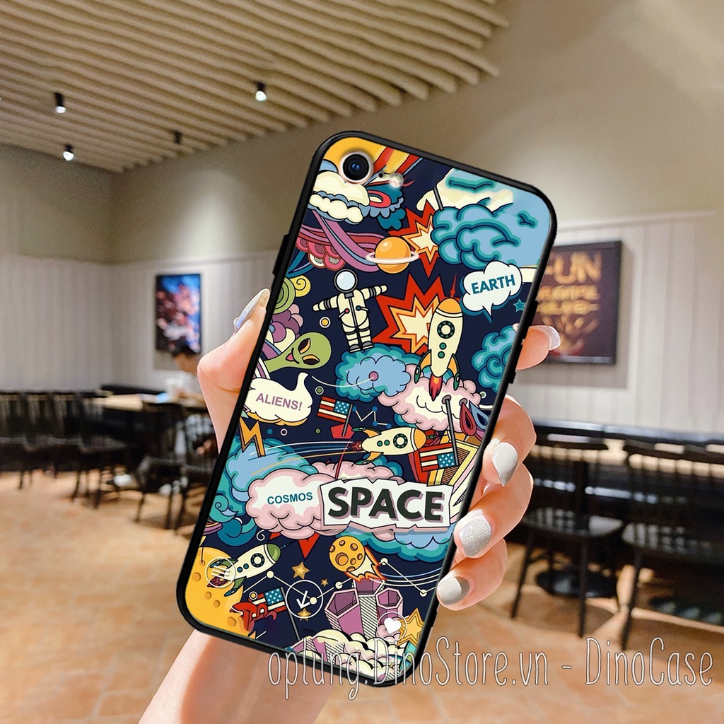Ốp lưng Iphone 6/6s/6Plus/6sPlus/7G/8G/7Plus/8Plus nhựa viền dẻo hình phi hành gia bảo vệ camera chống bám bẩn.