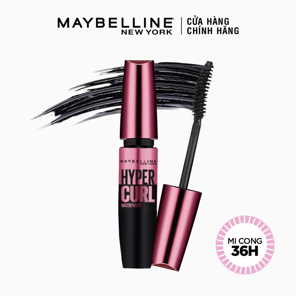 MASCARA GIÚP CONG MI MAYBELLINE NEW YORK HYPER CURL WATERPROOF - VERY BLACK (MÀU ĐEN)