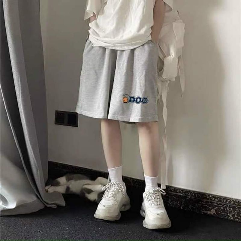 Bộ Thun Cộc Tay MAYBE Nữ[ FREESHIP ]Set đồ mặc hè form rộng, quần short xám in hình cute
