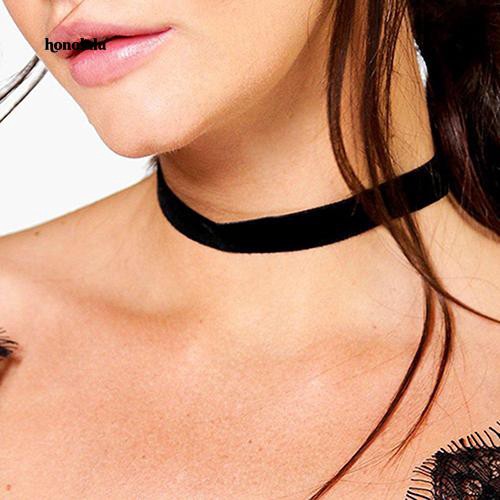 Vòng Cổ Choker Chất Liệu Nhung Đen Phong Cách Gothic Cổ Điển