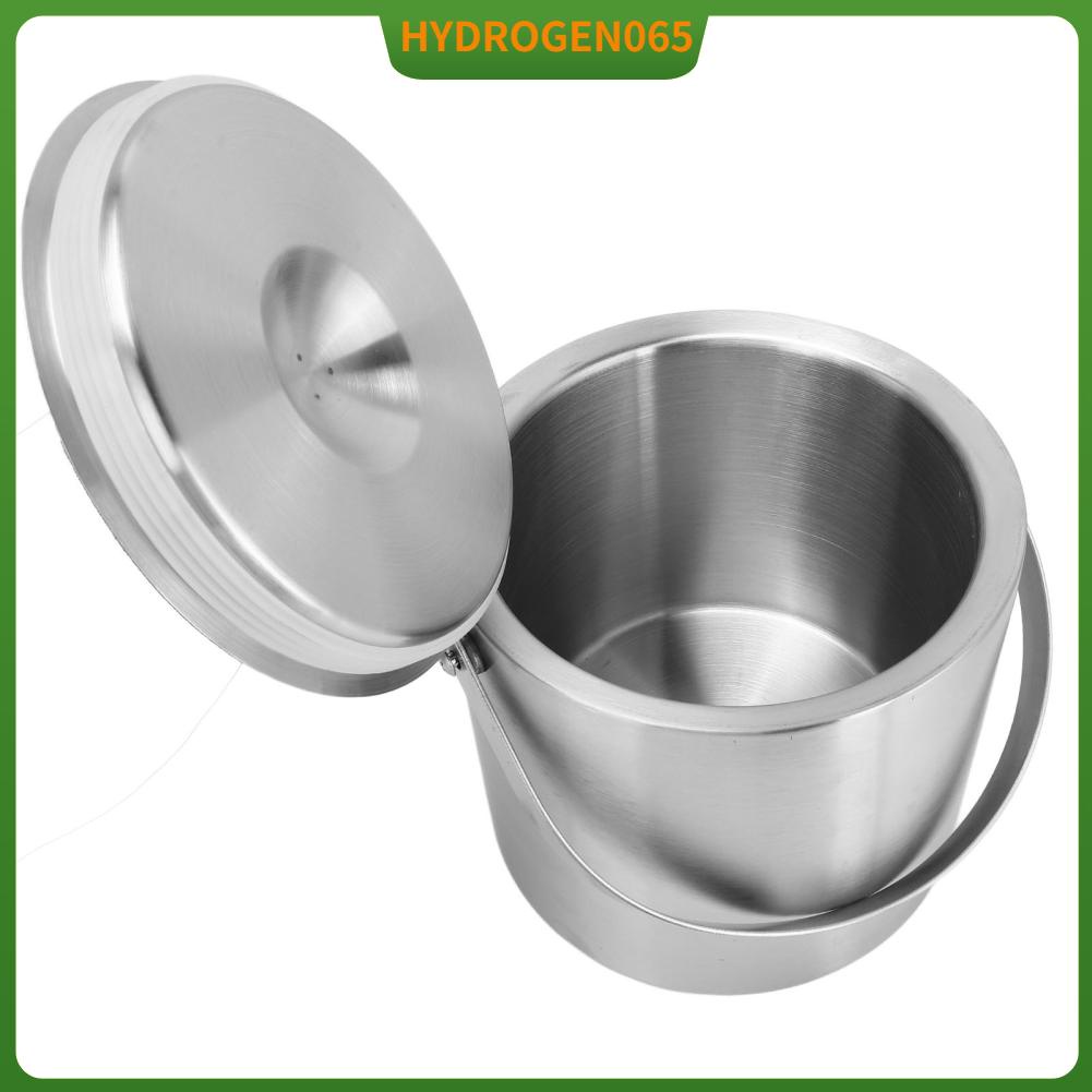 Hydrogen065 Thùng đá bằng thép không gỉ 3L cách nhiệt đôi có nắp đậy cho bia sâm panh
