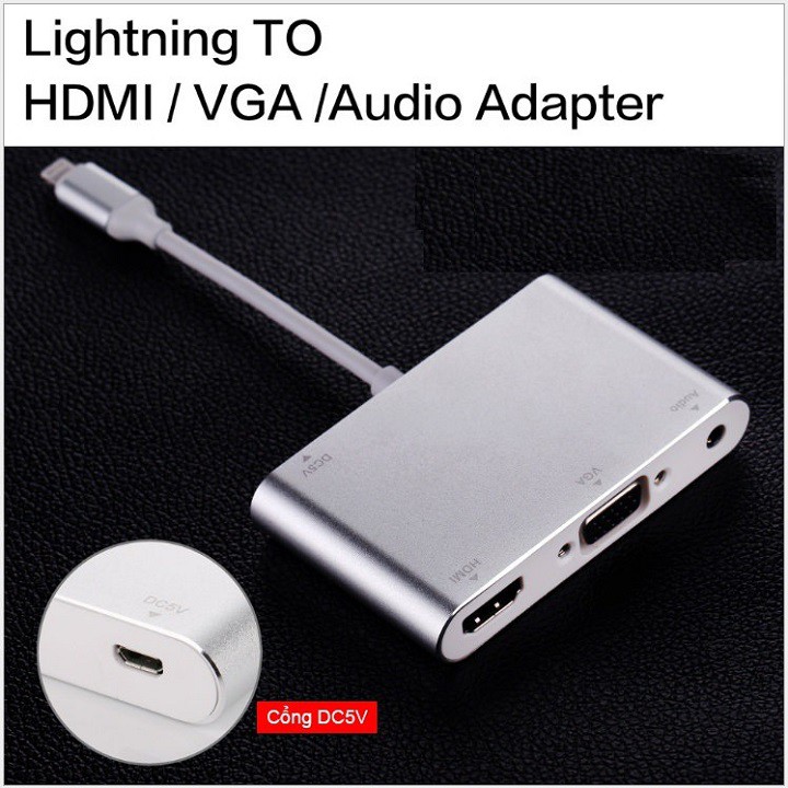 Cáp Lightning to HDMI VGA Audio