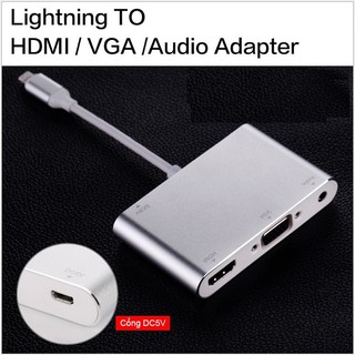 Cáp lightning to hdmi vga audio