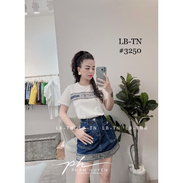 Chân váy jeans chữ gấu hàng QCL1