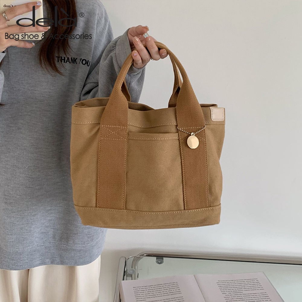 Dela Túi Vải canvas Kích Thước Lớn Phong Cách Nhật Bản Mới