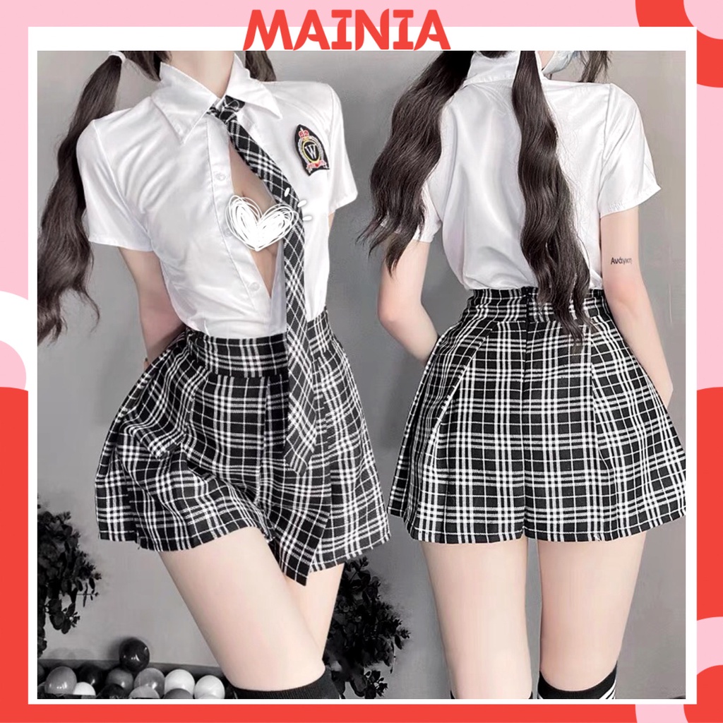 Set Đồ Ngủ Cosplay Học Sinh Xinh Xắn Dễ Thương Siêu Quyến Rũ Sexy Gợi Cảm Mainia Shop B225