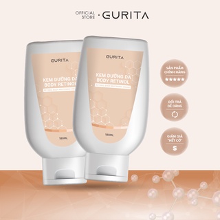 Kem dưỡng da Body Retinol Gurita - Combo 2 Tuýp 180ml - dưỡng ẩm, làm trắng và mờ thâm sạm trên da