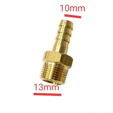 Ren ngoài 13mm đuôi chuột nối ống mềm phi 6, 8,10, 12mm