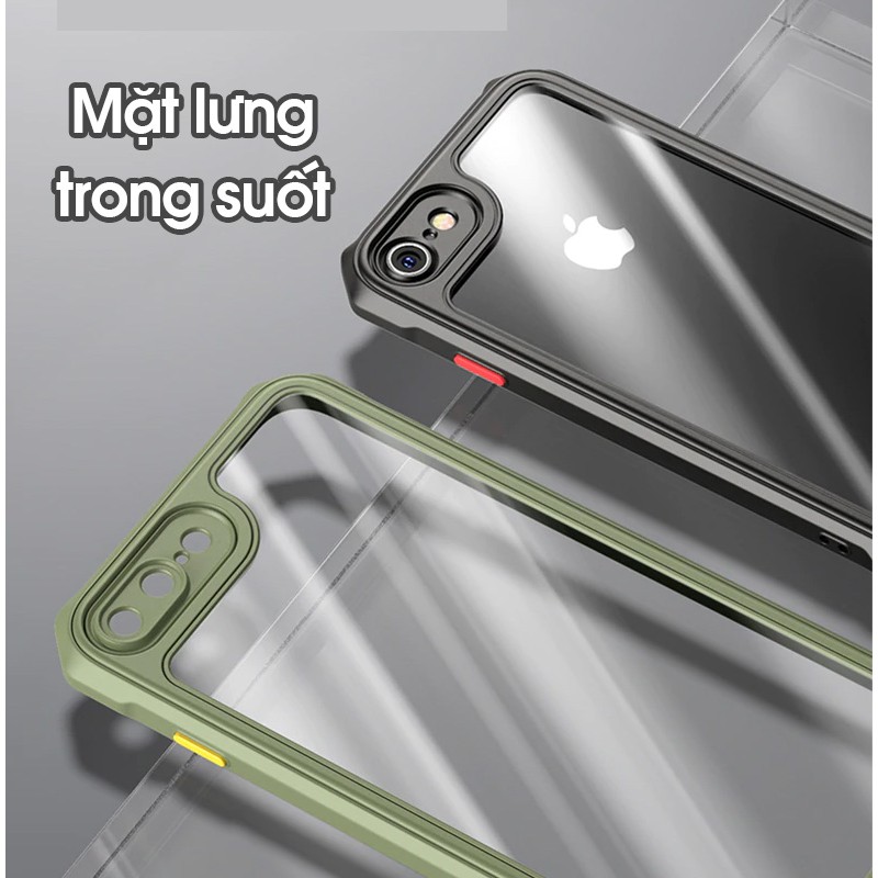 Ốp lưng iPhone 7/8; 7 Plus/8 Plus & iPhone SE 2020 - Chính hãng IPAKY - Mặt lưng trong, Viền màu, có chữ chìm REFRACTION