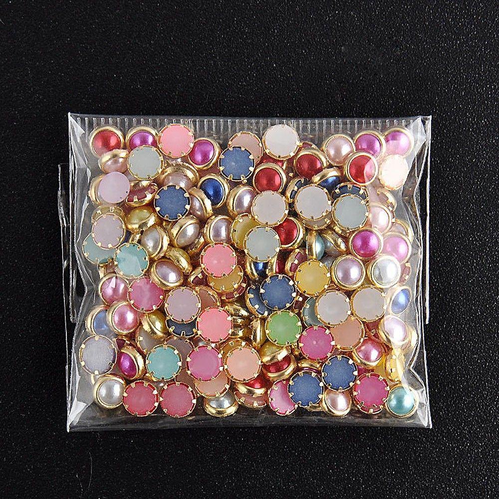 Set 200 Hạt Nhựa 3D Kích Thước 4mm Đính Móng Nghệ Thuật