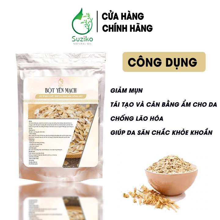 Bột Yến Mạch Suziko Đắp Mặt Nạ Hữu Cơ Nguyên Chất 100% Organic 70G, 140G