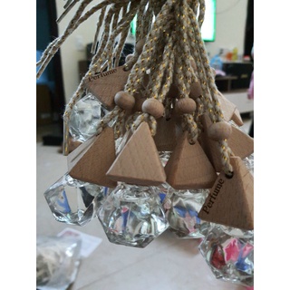  COMBO 50 Vỏ Lọ đựng tinh dầu treo xe kim cương dây kim tuyến - Kẹp cửa gió - Lọ treo vuông 