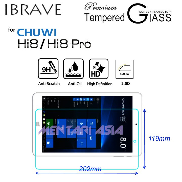 Kính Cường Lực Cho Chuwi Hi8 / Hi8 Pro: Ibrave Premium Tg