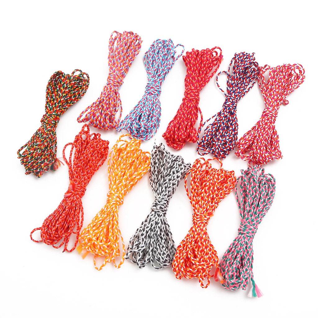 Cuộn Dây Cotton Polyester 5M 2mm Nhiều Màu Dùng Làm Trang Sức DIY