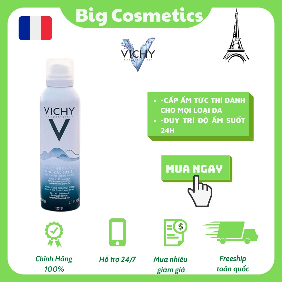 [150ml-300ml] Xịt khoáng Vichy cấp ẩm tức thì cho da | BigBuy360 - bigbuy360.vn
