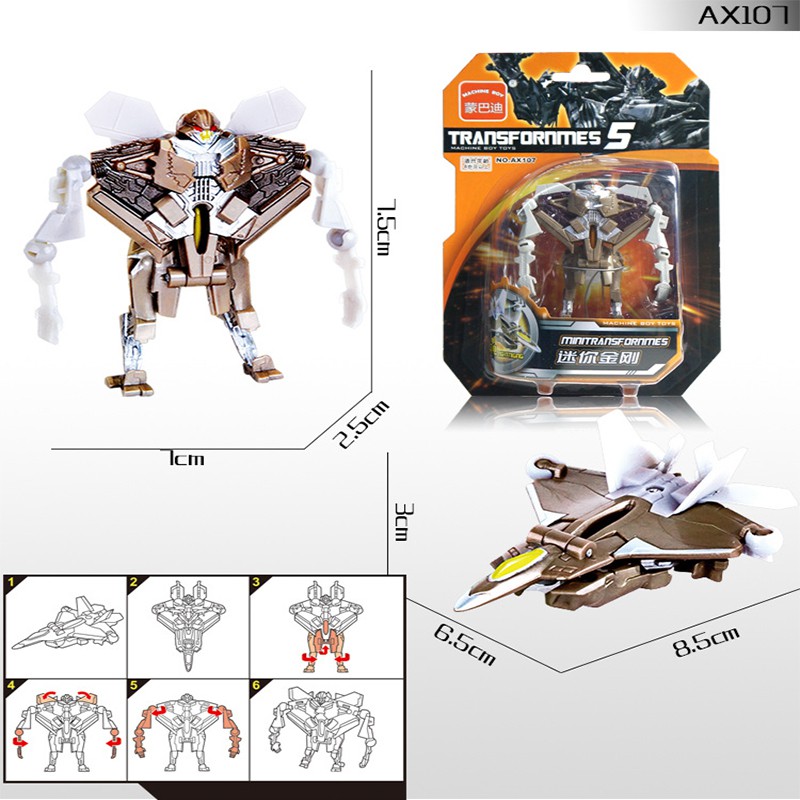 Robot biến hình ô tô  AX105 - transformer biến hình - Mombardi King Kong Mini Pocket Robot Sky Wasp