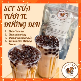 Set Sữa Tươi Trân Châu Đường Đen  Tặng Kèm Công Thức - CoMi