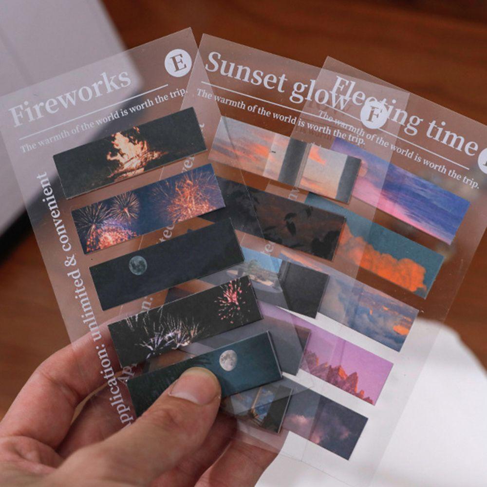 Hecceh 100 Tờ ​Giấy Ghi Chú Tự Dính Hình Phong Cảnh Dễ Thương Cho Văn Phòng Trường Học ​Ghi Chú ​Giấy Dán Ghi Chú