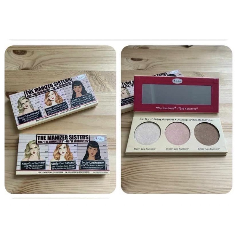 Bảng phấn bắt sáng 3 ô the Balm Box đủ