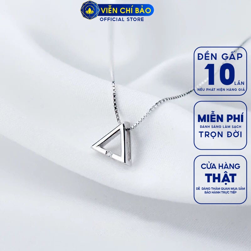 Dây chuyền hình tam giác đính đá chất liệu bạc 925 thời trang phụ kiện trang sức nữ Viễn Chí Bảo D400490x