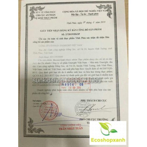 Sữa recova gold 400g