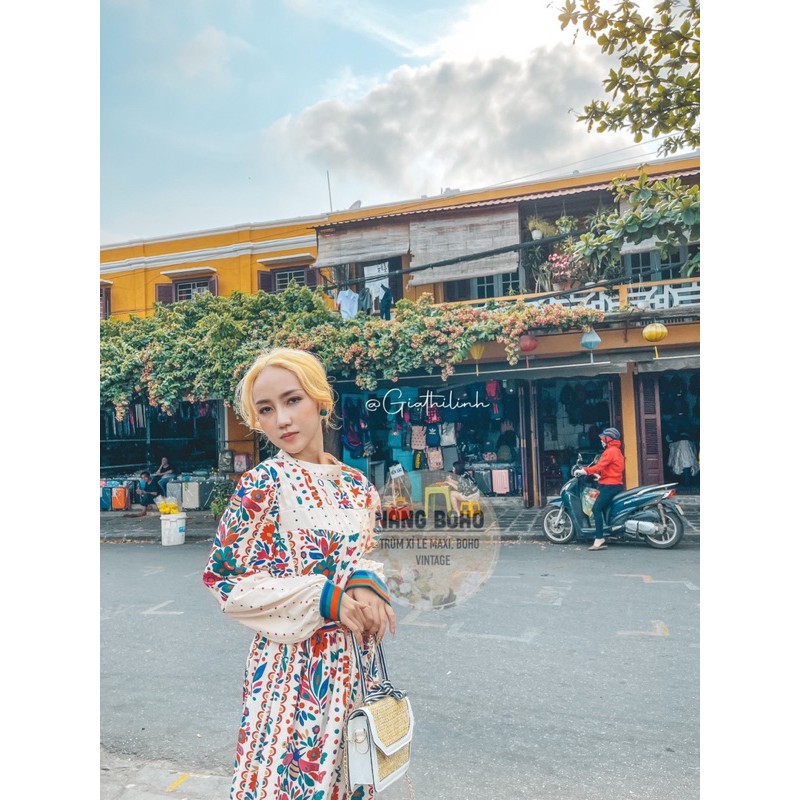 Giảm tối đa 50k đơn từ 250k NẮNGBOHO-Váy vintage phong cách quý cô