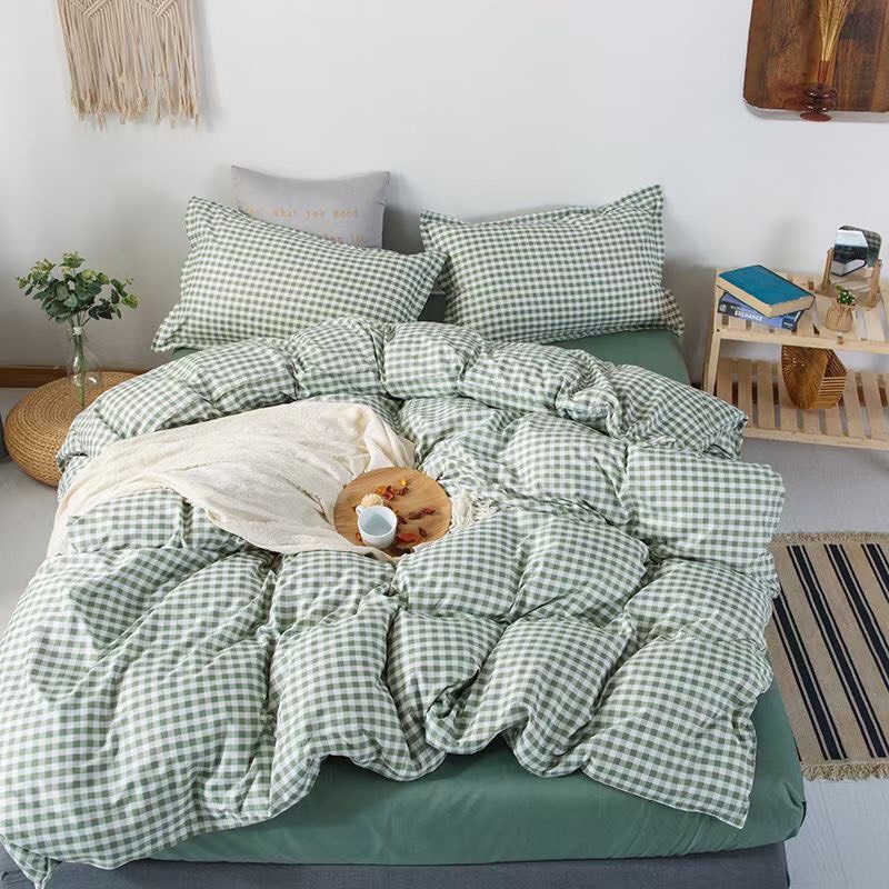 Bộ vỏ chăn ga gối 4 món Cotton Poly các mẫu kẻ caro