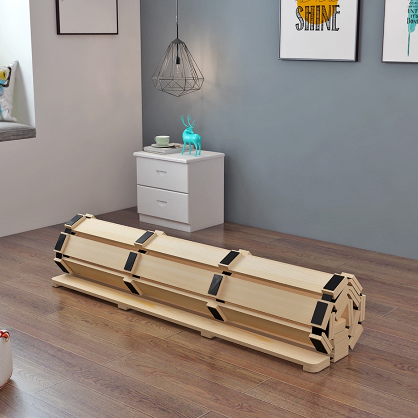 Giường ngủ gỗ thông 1m8 x 2m - pallet giường cuộn gỗ thông