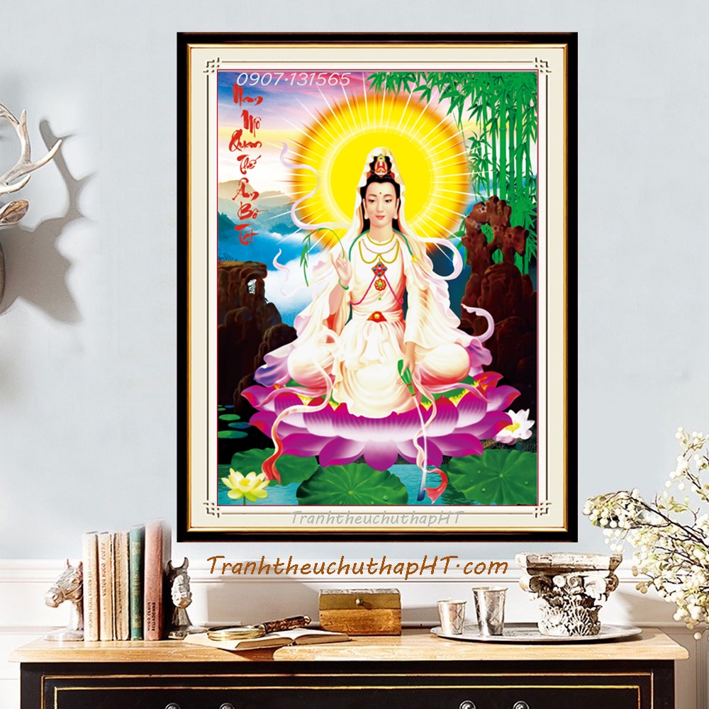 Tranh đính đá Phật bà VS481: 50*68cm - chưa đính