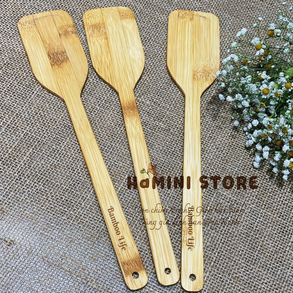 Thìa xào nấu, xới cơm Bamboo Life thân tre
