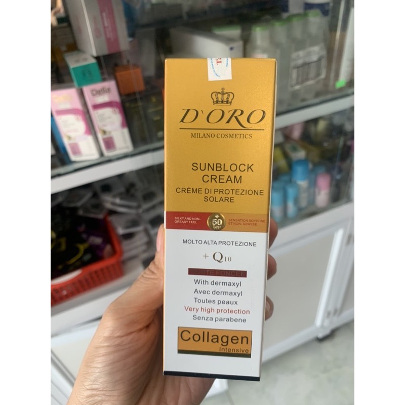 Kem chống nắng cao cấp Doro Collagen Q10 SPF 50/PA+++ nhập khẩu chính hãng Italia 50ml