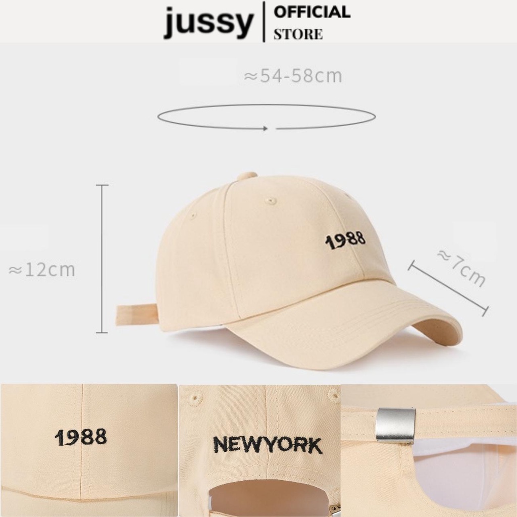 Mũ Lưỡi Trai 1988 Jussy Fashion Kiểu Nón Kết Nam Nữ Thời Trang Unisex Chất Vải Cotton Form Mềm 1 Lớp Thoáng Mát