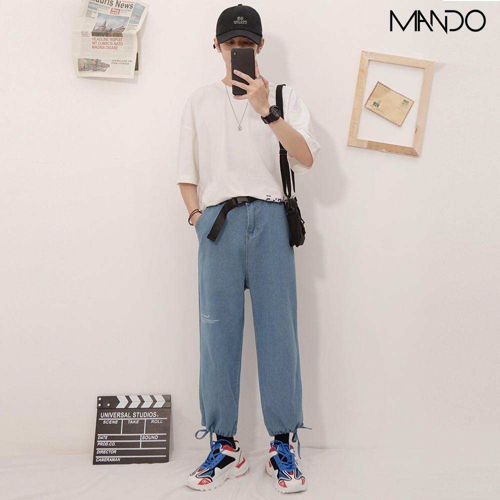 Quần jean baggy nam form dáng rộng quần bò nam Hàn Quốc thời trang Mando - QJN006 | BigBuy360 - bigbuy360.vn