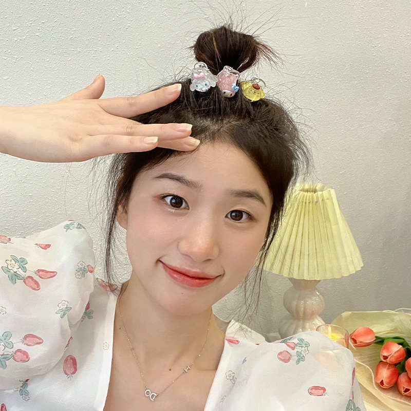 Kẹp Tóc / Kẹp Tóc Đuôi Ngựa Cỡ Nhỏ Hình Hoạt Hình Yugui dog Kulomi Phong Cách Hàn Quốc Ngọt Ngào Cho Nữ / Kẹp Tóc Đuôi Ngựa Đơn Giản