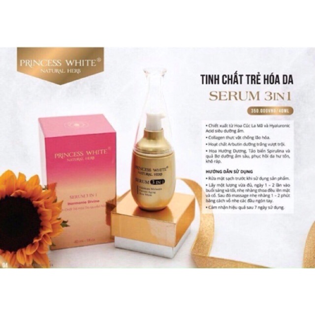 SERUM 3 IN 1 PRINCESS WHITE - tinh chất trẻ hoá da