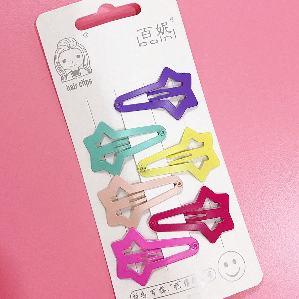 Set 6 Kẹp Tóc BB Màu Kẹo Thời Trang Dành Cho Nữ