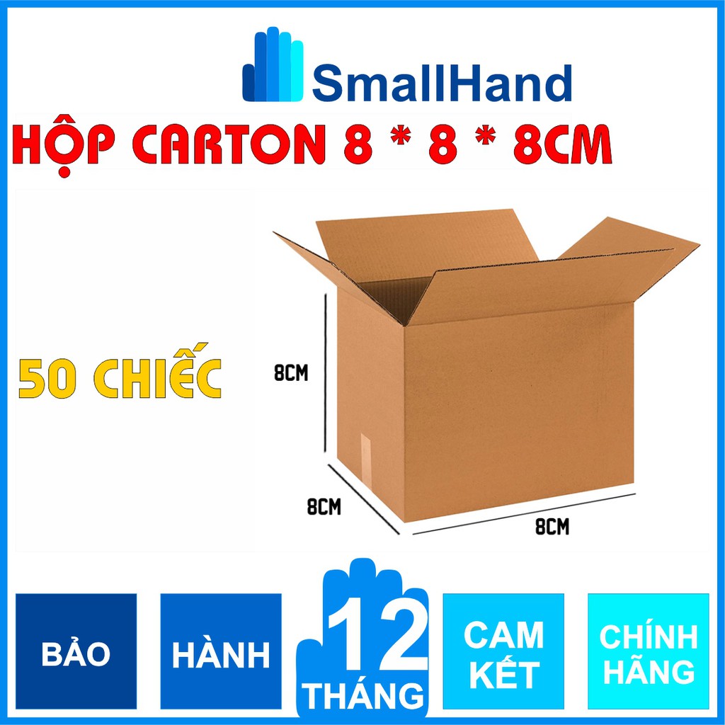 [ 50 chiếc ] Hộp carton KT: 8cm x 8cm x 8cm – Dùng trong công tác đóng hàng hỗ trợ vận chuyển – Hộp COD