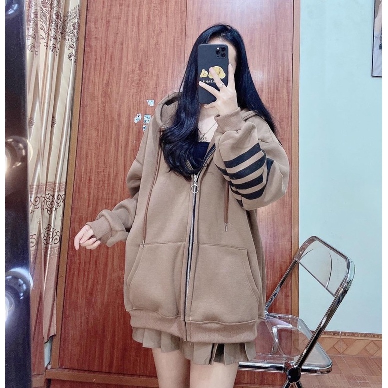 ÁO KHOÁC NỈ BÔNG TAY KẺ SIÊU DÀY DẶN MS24991