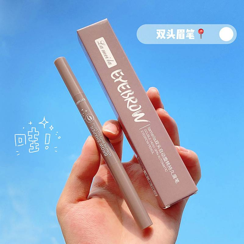 Bút chì kẻ lông mày hai đầu mịn chống thấm nước không dễ mất màu tự động xoay