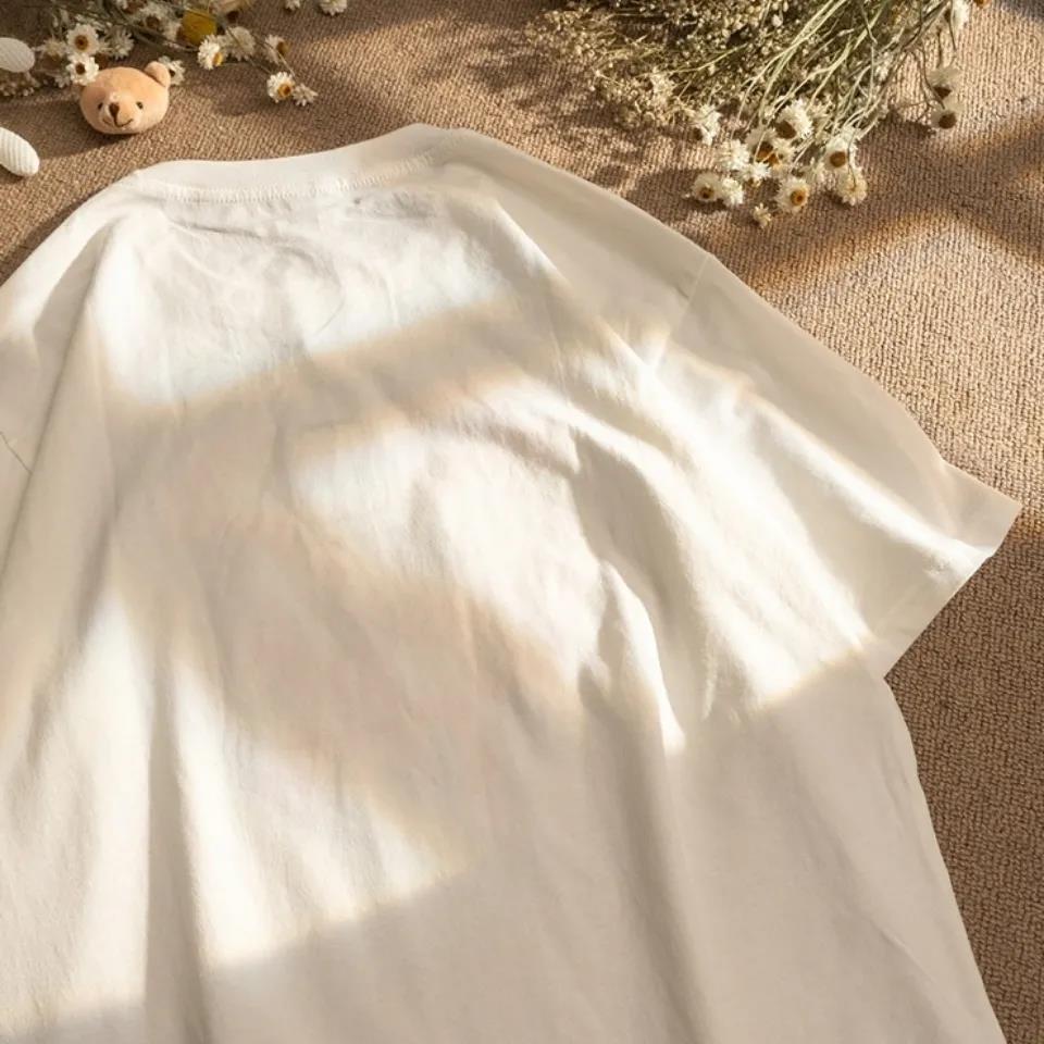 Áo Thun Tay Ngắn Cổ Tròn Dáng Rộng In Họa Tiết Trái Tim Graffiti Đơn Giản Thời Trang Cho Nữ Size 2XL