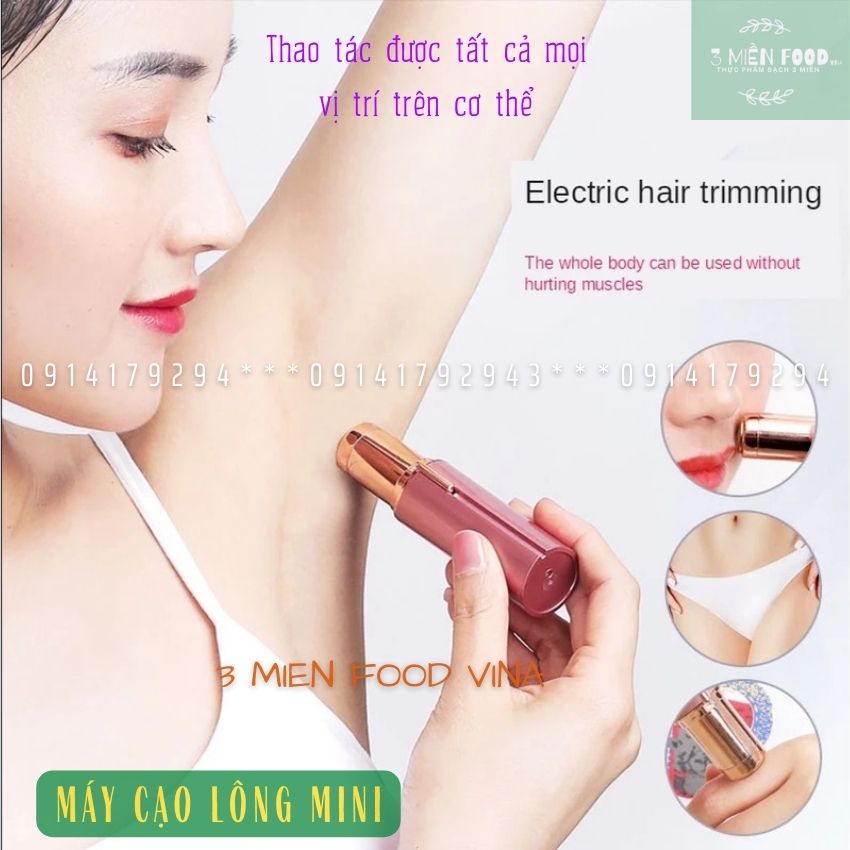 [HCM]Máy cạo lông mini,máy cạo lông vùng kín,máy cạo lông body cho nam nữ,Máy cạo lông FLAWLLESS -3 miền food vina