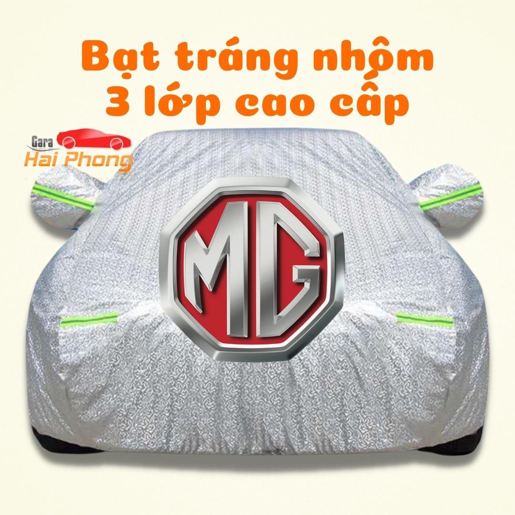 Bạt Phủ Xe Ô Tô MG HS, ZS, MG5, Chất Liệu Bạt Tráng Nhôm 3 Lớp, Có Khóa Kéo Cửa Lái, Có Phản Quang, Chống Nóng