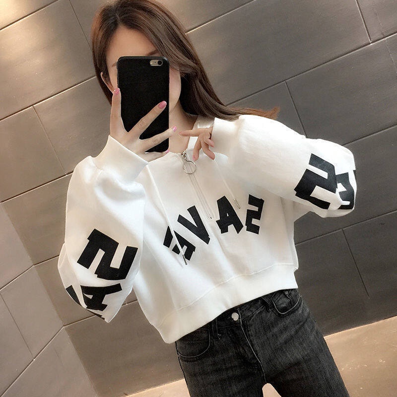 Áo Sweater Dáng Ngắn Mỏng Lưng Cao Phong Cách Đường Phố Hàn Quốc Thời Trang Xuân Thu 2022 Cho Nữ