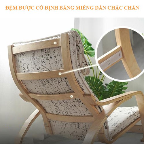 Ghế Thư Giãn Bập Bênh Gỗ Giá Rẻ, Ghế Lười ngồi Đọc Sách Báo Chất Liệu Gỗ Bạch Dương Sang Trọng