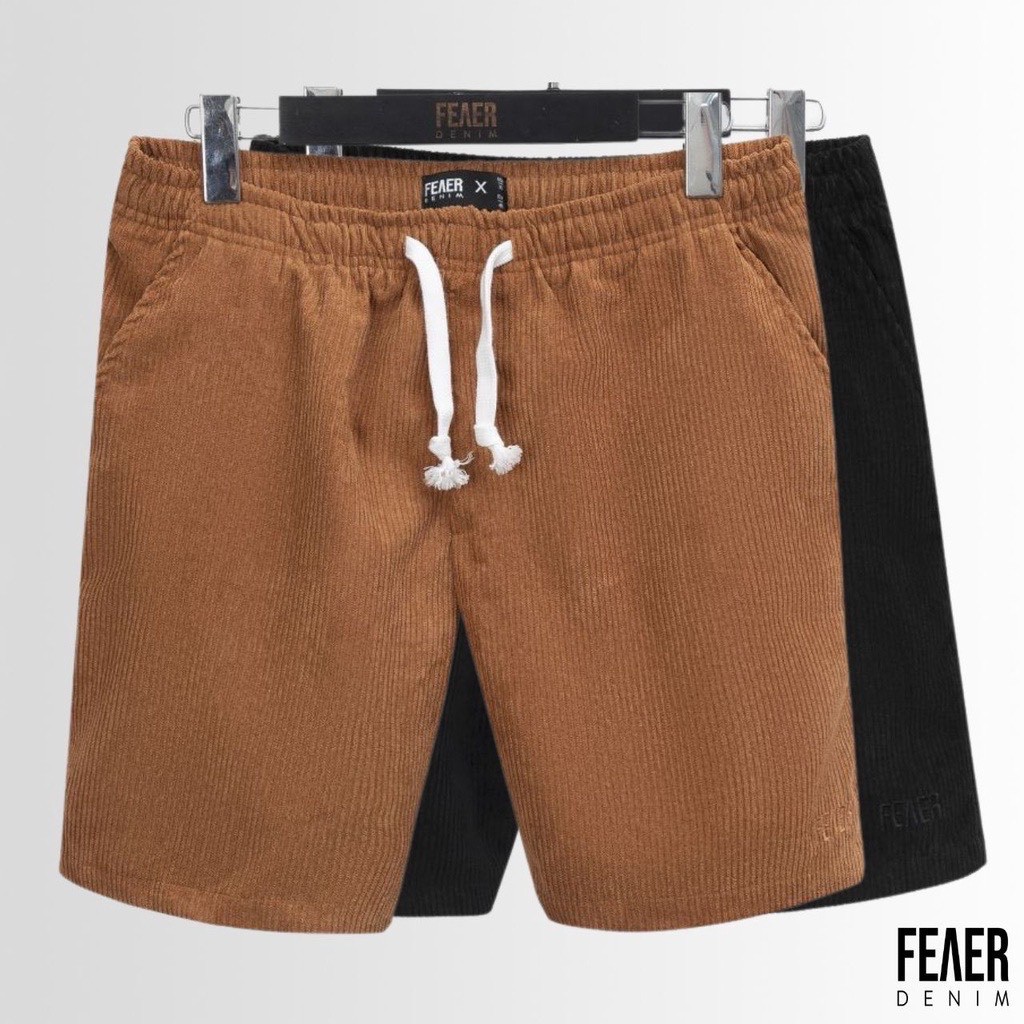 Quần nhung nam ngắn họa tiết Budge Short 100% chất Nhung Gân thoáng mát, ít nhăn - FEAER DENIM - HÀNG MỚI VỀ