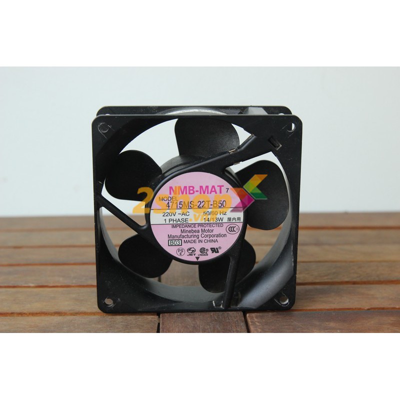 Quạt hút, quạt tản nhiệt máy tính AC NMB 4715MS-22T-B50, 220VAC, 119x119x38mm