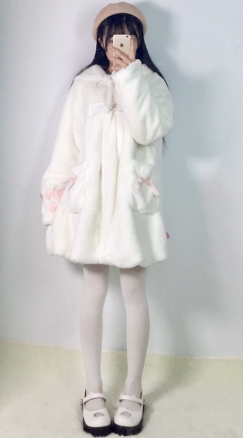 Áo lông thỏ LOLITA babydoll form dài