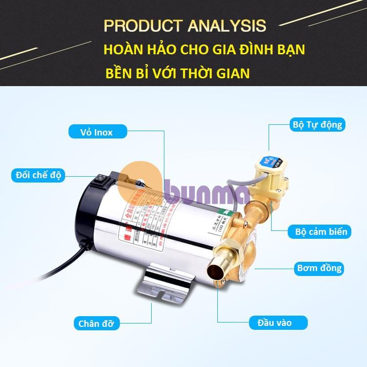 Máy bơm tăng áp cảm biến tự động TBA-150W, Máy bơm áp cho bình nóng lạnh, máy giặt, Máy lọc nước