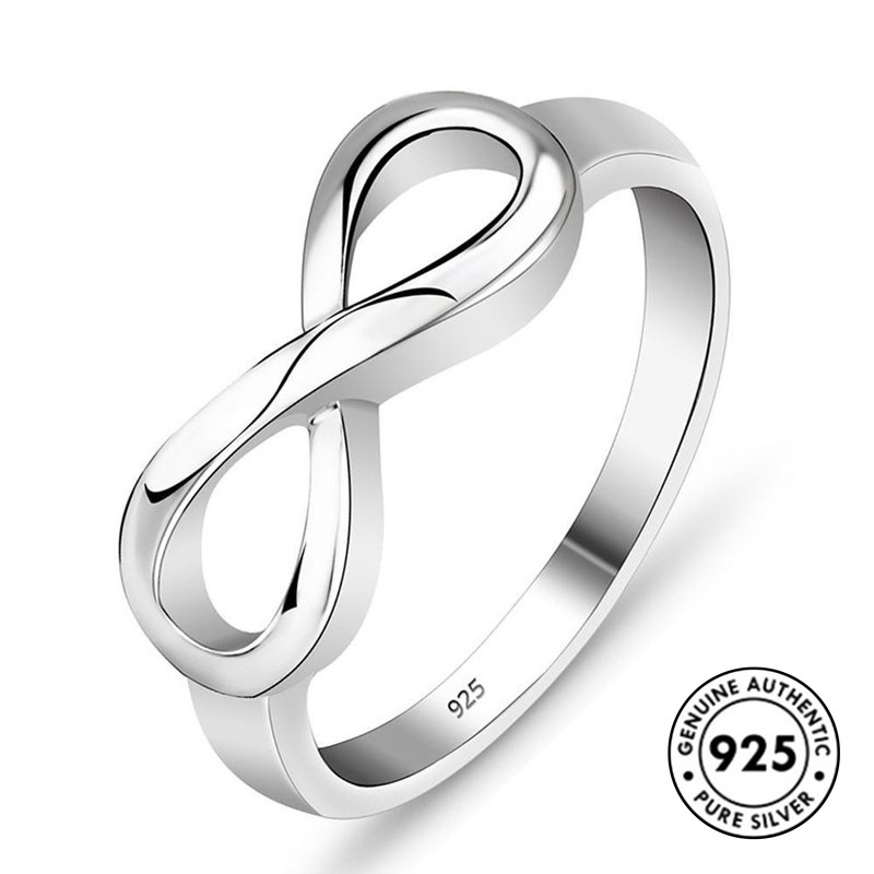 Nhẫn bạc S925 thiết kế đơn giản sáng tạo 8 mặt